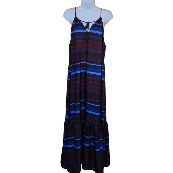 Banana Republic Multicolor Maxi Dress Striped Sleeveless tiered bold colors - Picture 4 of 8